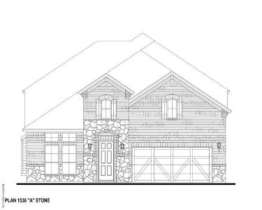 Plan 1536 Elevation A w/ Stone