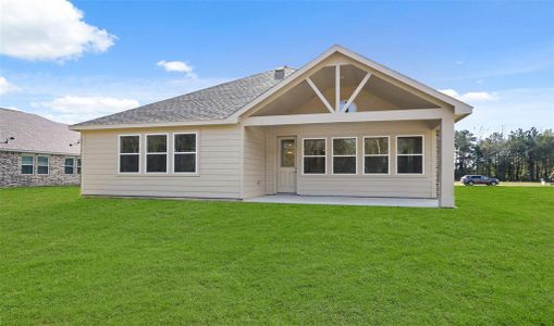 Backyard with covered patio