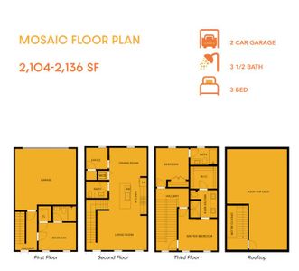New construction Townhouse house 1218 E Kay St, Tampa, FL 33602 plan Mosaic - image