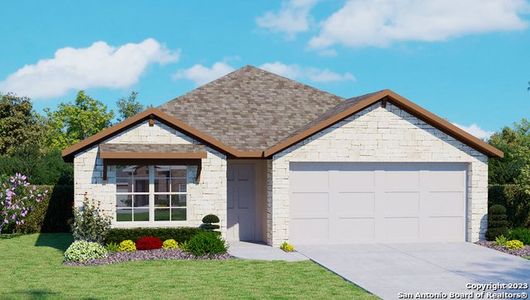 New construction Single-Family house 627 Sumpter Banks, Cibolo, TX 78108 The Brown- photo 0