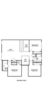 The Tuscaloosa floor plan by K. Hovnanian Homes. 2nd Floor shown. *Prices, plans, dimensions, features, specifications, materials, and availability of homes or communities are subject to change without notice or obligation.