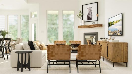 Living area featuring a fireplace and hardwood / wood-style flooring