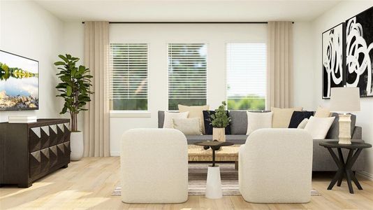 Living room featuring light wood-type flooring