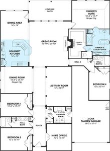 The Elaine floor plan by K. Hovnanian® Homes. 1st Floor shown. *Prices, plans, dimensions, features, specifications, materials, and availability of homes or communities are subject to change without notice or obligation.