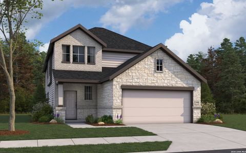New construction Single-Family house 16427 Ginger Xing, Elmendorf, TX 78112 plan Linden - image