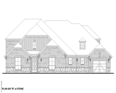 Plan 859 Elevation B w/ Stone