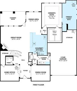 The Louise floor plan by K. Hovnanian® Homes. 1st Floor shown. *Prices, plans, dimensions, features, specifications, materials, and availability of homes or communities are subject to change without notice or obligation.