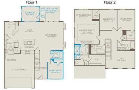 Floor Plan Level 1 and Floor Plan Level 2