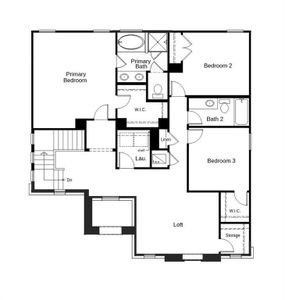 This floor plan features 3 bedrooms, 2 full baths, 1 half bath and over 2,200 square feet of living space.