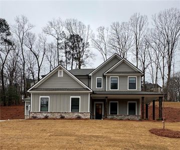 New construction Single-Family house 1440 Cherry Bark Ct, Loganville, GA 30052 plan (GA)The Hunter | Front Entry - image