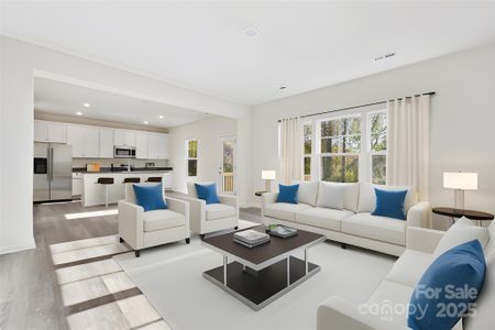 Living room to kitchen Virtually Staged