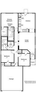 This floor plan features 3 bedrooms, 2 full baths and over 1,200 square feet of living space.