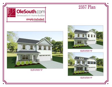 New construction Single-Family house Murfreesboro, TN 37128 plan 2357 Elevation DEF - image