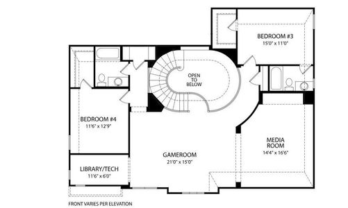 The Bracken III Second Level floor plan