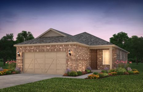 The Contour, a one-story home with 2-car garage, s