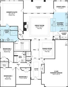 The Samuel floor plan by K. Hovnanian Homes. 1st Floor shown. *Prices, plans, dimensions, features, specifications, materials, and availability of homes or communities are subject to change without notice or obligation.