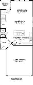 The Frances floor plan by K. Hovnanian Homes. 1st Floor shown. *Prices, plans, dimensions, features, specifications, materials, and availability of homes or communities are subject to change without notice or obligation.