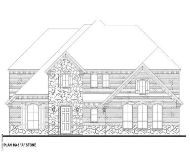 Plan 1643 Elevation A w/ Stone