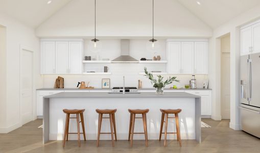 Kitchen with floating shelves