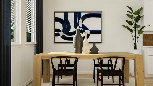 Dining area featuring light hardwood / wood-style flooring