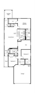 This floor plan features 3 bedrooms, 2 full baths, and over 1,400 square feet of living space.