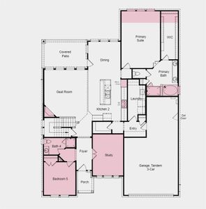 Structural options include: extended primary bedroom, bed 5 and bath 4 in lieu of study/powder, drop-in tub at primary bathroom, study in lieu of dining, media room.