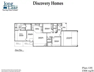 Plan 135 features 3 bedrooms, 2 full baths, and over 1,500 square feet of living space.