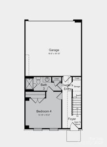 Structural options added include: main floor bedroom with a full bath in place of a flex room and half bath, an electric fireplace in the gathering room, gourmet kitchen, and extra storage at the second floor.