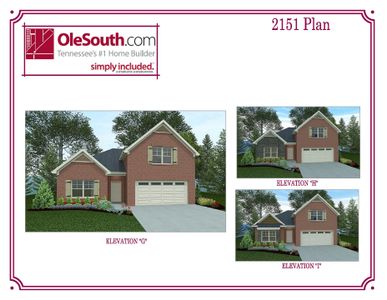 New construction Single-Family house Tullahoma, TN 37388 plan 2151 Elevation GHI - image