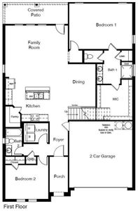 D.R. Horton's Glenwood floorplan, 1st floor - All Home and community information, including pricing, included features, terms, availability and amenities, are subject to change at any time without notice or obligation. All Drawings, pictures, photographs, video, square footages, floor plans, elevations, features, colors and sizes are approximate for illustration purposes only and will vary from the homes as built.