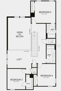 Second Floor - Structural options added include: gourmet kitchen, outdoor kitchen rough-in, pocket sliding glass door.