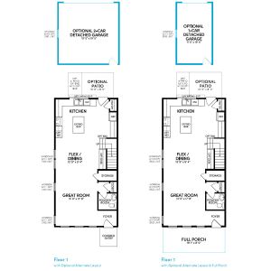 Floor 1: Main Level with Alt Layout and Opt Detached 1 or 2-Car Garage