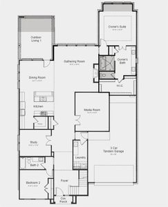 Structural options added include: Bath 4 with shower, bay window at owner's suite, and covered outdoor living 1.