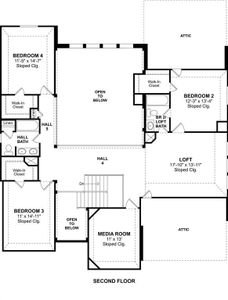 The Josephine floor plan by K. Hovnanian Homes. 2nd Floor shown. *Prices, plans, dimensions, features, specifications, materials, and availability of homes or communities are subject to change without notice or obligation.