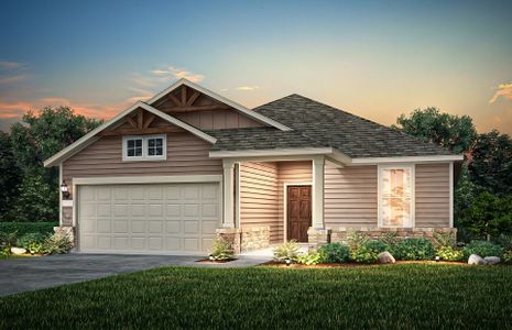 The Emory, a one-story home with 2-car garage, shown with Home Exterior 40