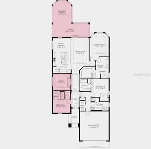 Floor Plan - Structural options added include: extended exterior living, outdoor kitchen rough-in, study in place of formal dining room, and tray ceiling in great room, owner's suite, & study.