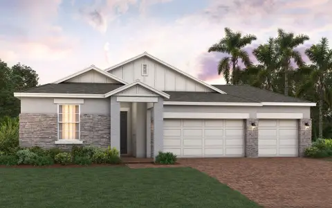 New construction Single-Family house 6725 Golden Eagle Blvd, Howey-in-the-Hills, FL 34737 plan Hayden 3-Car - image