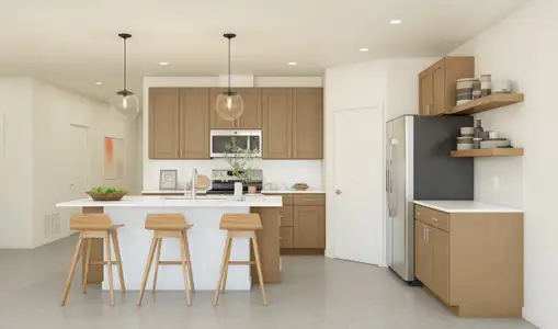 Kitchen with center island and pendant lights