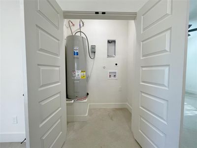 Utility room with water heater