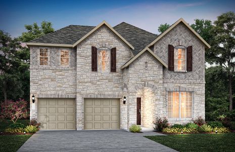 The San Marcos, a 2-story new construction home with shutters, shown with Home Exterior D