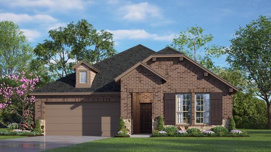 Elevation A with Stone | Concept 1841 at Coyote Crossing in Godley, TX by Landsea Homes