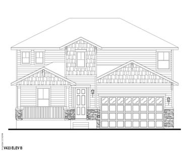 Plan V433 Elevation A w/ Stone