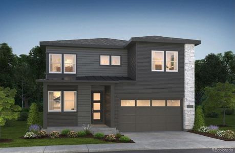 New construction Single-Family house 1252 Stillspring Ln, Castle Pines, CO 80108 plan 3673 Brooklyn Elevation Modern Prairie - image