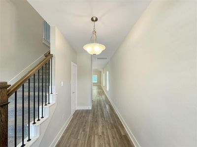 A modern entryway letting in natural light.