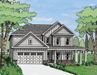 New construction Single-Family house 1440 Cherry Bark Ct, Loganville, GA 30052 plan (GA)Hunter B 2 Front Entry - image