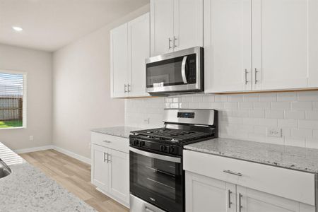 Enjoy the perks of a BRAND NEW kitchen with Stainless Steel appliances, granite countertops and sleek white cabinetry!