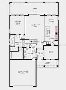 First Floor Plan - Structural options added include: gourmet kitchen, 8' interior doors, and outdoor kitchen rough-in