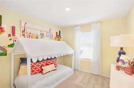 Bedroom with carpet flooring