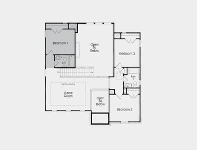 Structural options added include: bed 4 with bath 3, extended owner's suite, slide in tub at owner's bath, study with additional windows in place of flex, gourmet kitchen 2, 12' pop-up ceiling at game room, and horizontal railing at stairs.