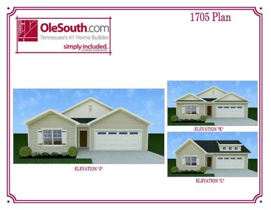 New construction Single-Family house Murfreesboro, TN 37128 plan 1705 Elevation JKL - image